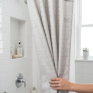 61ghKkoEEqL._AC_SL1365_ ستارة حمام (قطعة واحدة)، مصنوعة من 50% إيثيلين فينيل أسيتات و50% بولي إيثيلين، مقاس 180×180 سم، مع 12 حلقة تثبيت.