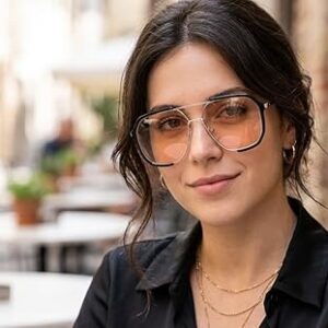 61lkMRb14fL._AC_SX679_ نظارات شمسية كبيرة الحجم بتصميم طيار، عدسات ملونة، إطار معدني أسود، تصميم هندسي مربع، للجنسين