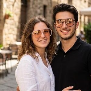 61mBJNDTbHL._AC_SX679_ نظارات شمسية كبيرة الحجم بتصميم طيار، عدسات ملونة، إطار معدني أسود، تصميم هندسي مربع، للجنسين