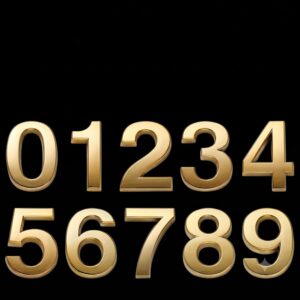 أرقام منزلية مطلية كهربائياً 0-9، بلاستيك ABS متين، سهلة التركيب، مناسبة للمنازل والشقق وصناديق البريد، 10 قطع، لون ذهبي