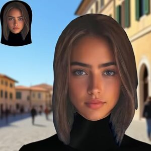 قناع وجه نسائي واقعي للهالوين والحفلات التنكرية (كوسبلاي) | مناسب لاحتفالات "يوم الموتى" والحفلات التنكرية البندقية، بمقاس 9 × 14.5 بوصة، يتناسب مع الملابس الرسمية وأنشطة "خدعة أم حلوى"