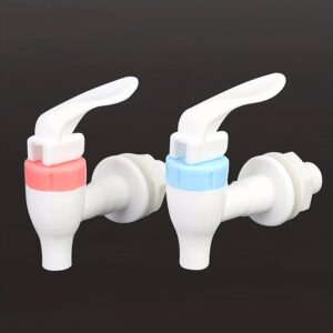 51vptinC+2L._AC_SL1500_ صنبور بديل لموزع المياه (أحمر وأزرق، قطعتان) | تصميم مانع للتسرب، آلية إغلاق مكبسية، سن لولبي خارجي، للاستخدام المنزلي والمكتبي، متوافق مع معظم الأجهزة