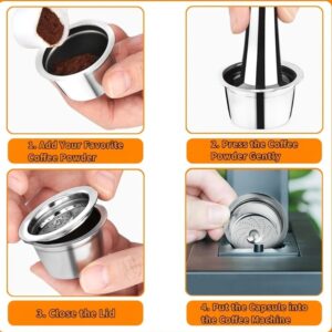 61zAlw2YxtL._AC_SL1000_ كبسولة قهوة MySouq قابلة لإعادة الاستخدام من الفولاذ المقاوم للصدأ مع الملحقات | فلتر معدني قابل لإعادة التعبئة، تتضمن ملعقة قياس وفرشاة، قطر 46 مم، سهلة التعبئة والإغلاق، متوافقة مع ماكينات القهوة.