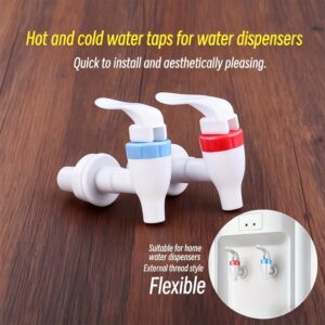 71HC3SCER-L._AC_SL1500_ صنبور بديل لموزع المياه (أحمر وأزرق، قطعتان) | تصميم مانع للتسرب، آلية إغلاق مكبسية، سن لولبي خارجي، للاستخدام المنزلي والمكتبي، متوافق مع معظم الأجهزة