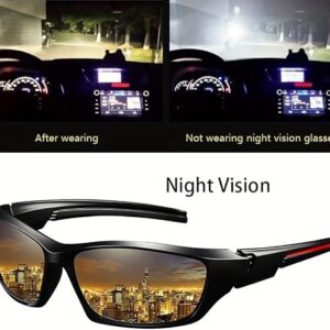 61qe5+VfcBL._AC_SX522_ نظارات شمسية عصرية مضادة للتوهج بتصميم مربع للجنسين من 5 قطع | عدسة للرؤية الليلية، ألوان عدسات متعددة، حماية ضد التوهج، إطار بنمط عتيق، للرجال والنساء
