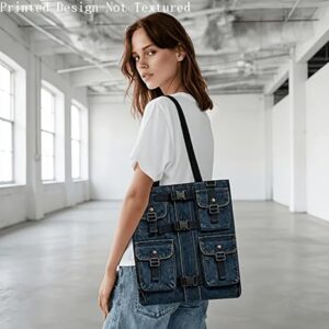 515rAV-YfgL._AC_SX466_ حقيبة تسوق قماشية (Tote Bag) بطبعة ثنائية الأبعاد بنمط سترة كلاسيكية، سعة كبيرة (40×35 سم) تصميم متعدد الجيوب، قابلة لإعادة الاستخدام، طباعة على الوجهين، قابلة للطي وخفيفة الوزن، تتسع لجهاز كمبيوتر محمول مقاس 15 بوصة