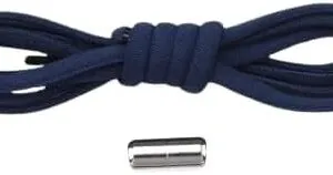 1Pcs Elastic No Tie Shoelaces Semicircle Shoe Laces For Kids and Adult Sneakers Shoelace Quick Lazy Metal Lock Strings Rope Round- Navy Blue 110Cm-B0DKB53FYX