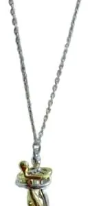 (1 Pc) New Exaggerated Stereoscopic Two People Hugging Metal Vintage Long Drop Necklace for Women Girls Party Jewelry (5.5 Long)-B0CX238M1G