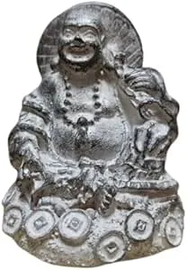 1Pcs - Golden Chinese Laughing Buddha Statue Ornaments Feng Shui Money Maitreya Buddha Sculpture Figurines For Home Garden Decoration (White)-B0CVGMXPL5