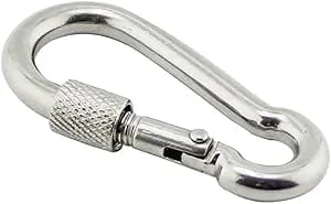 -ANSIEDIO M5-M12 Screwgate Carabiner, Snap Hook Carabiner Clip with Safety Nut for Outdoor, Camping, Hiking, Traveling, Fishing, Backpack-B096XKFR5M