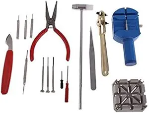 -Watch Repair Kit Toolkit & Link Pin Remover - 16 Piece-B091BLH2T9