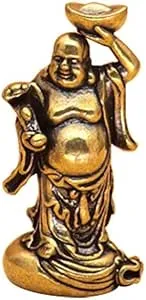 1pcs - Small 3.3 * 1.70 CM - Copper Maitreya Buddha Miniatures Figurines Pocket Brass Small Statue Ornaments Home Decor Craft for Living Room Desk Decoration-B0C942ZFT8