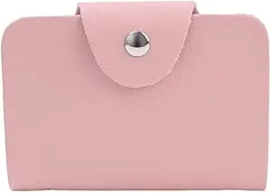 24 Bits Card Case Leather Function Business Card Holder Men Women Credit Passport Card Bag ID Passport Card Wallet (Pink)-B0DH8LZWSX