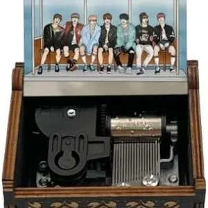 [1Pcs] Black Wood Auto mechanical Music Box for piano guitar Friends birthday New year Christmas gift-B0D96KCPCP