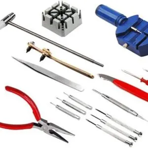 16 Piece Watch Repair Kit Set & Wrist Strap Adjust Pin Tool Kit Remover Back Case Opener-B07YB8B4C2