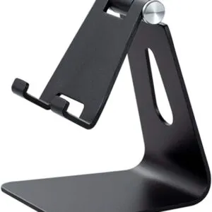 Adjustable Cell Phone Stand, Aluminum Desktop Phone holder Compatible with All Smart Phone, Black-B096R5DYQ1