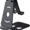 Phone Holder Universal Dual Foldable Adjustable Desk Stand Multi Angle Plastic Phone Stand Mount for iPhone X / 8/7 / 6/5 Samsung Galaxy S8 S7 S6 LG HTC and Mini Tablets Black-B098V127CD