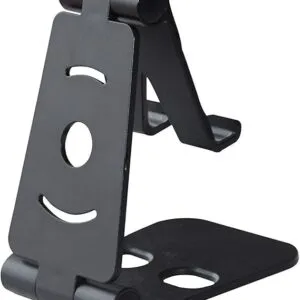 Phone Holder Universal Dual Foldable Adjustable Desk Stand Multi Angle Plastic Phone Stand Mount for iPhone X / 8/7 / 6/5 Samsung Galaxy S8 S7 S6 LG HTC and Mini Tablets Black-B098V127CD