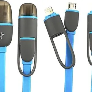 -Touch 2 in 1 USB Data Transfer Cable & Charger - Blue-B091JGYPQJ