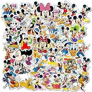 50Pcs Cartoon Mickey Mouse Theme Vinyl Waterproof Stickers for Water Bottle Cup Laptop Guitar Car Motorcycle Bike Skateboard Luggage Box Graffiti Patches CJHSL-B091NQNVMG
