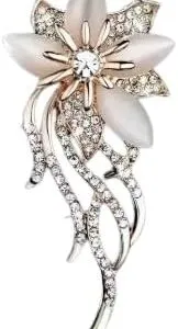 Fashion Rhinestone 1Pcs For Women Brooch Collar Pins Corsage Crystal Leaves Insect and shaps Brooch Badges Jewelry Accessories 5cmX4cm (XZ16)--B0F34FGFZH