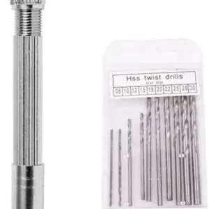 With Keyless Chuck Hand Twist Drill Handmade Tools 0.8mm-3.0mm HSS Drill Bits Hand Drilling Tool Mini Manual Puncher (0.5-2.0mm 11PCS)-B0FKNC35RC